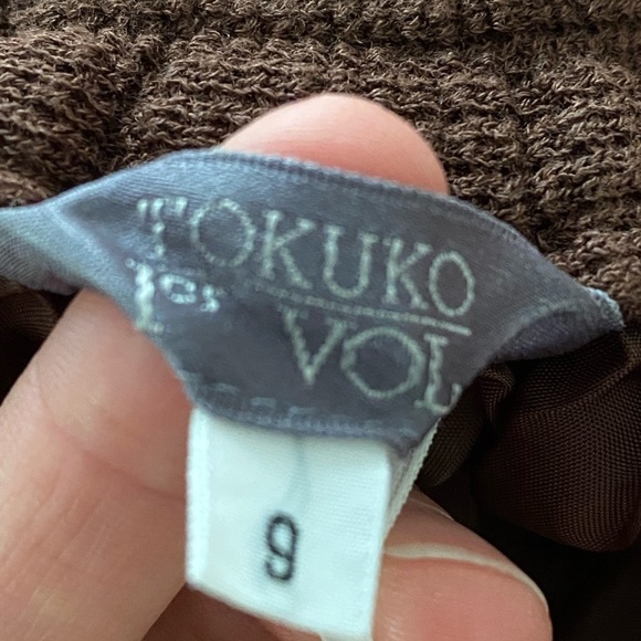 TOKUKO 1er VOL Brown Waffle Pants Made in Japan 24" Waist Hi Rise Wide Leg - Picture 3 of 13